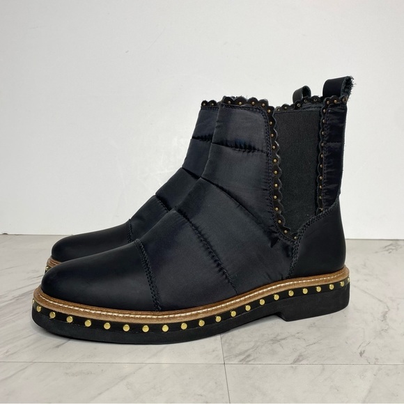 New! Free People Atlas Black Puffer Studded Chelsea Boot 9 - Picture 16 of 16